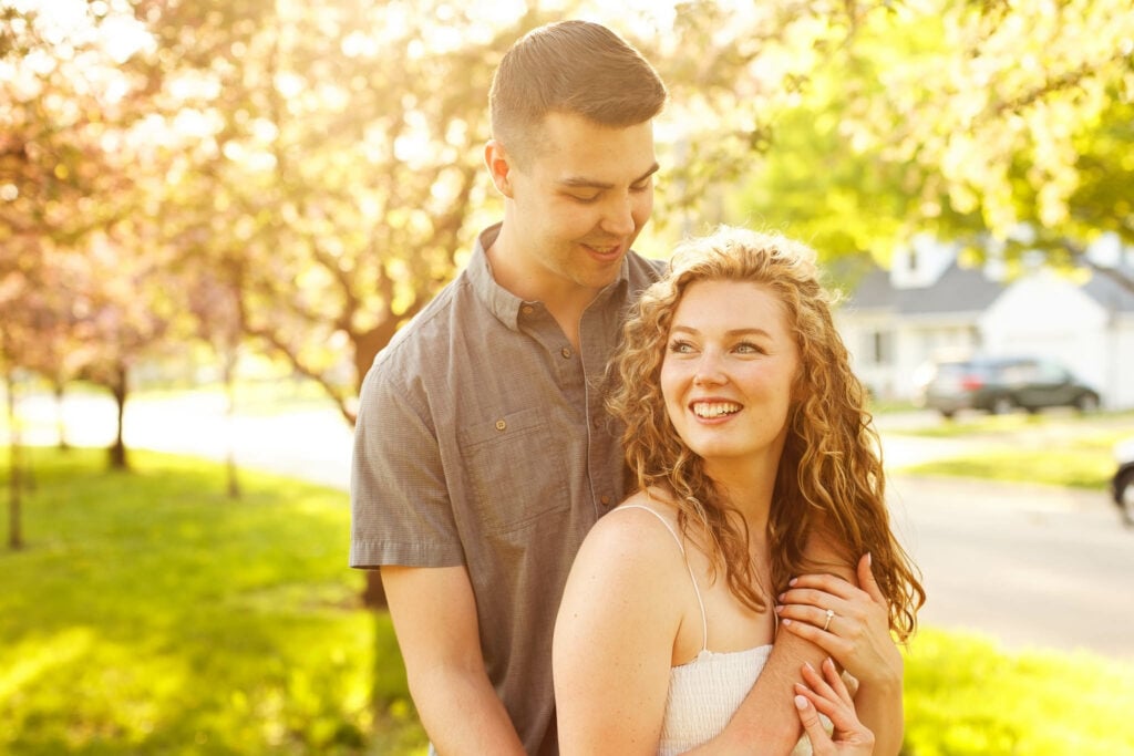 Photo engagement session at historic south east Neighbourhood Rochester MN-5