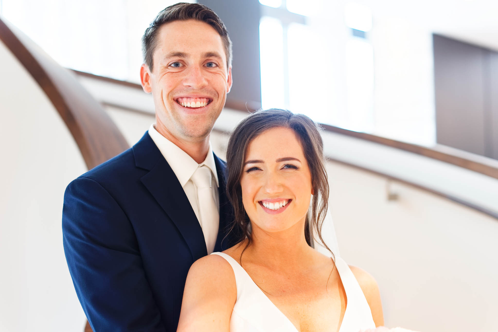 first look bride and groom at rochester hilton hotel mn-3