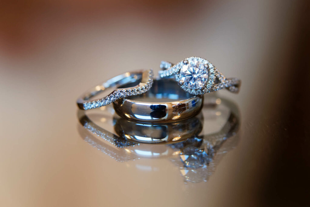 Preparation of the bride detail of wedding rings