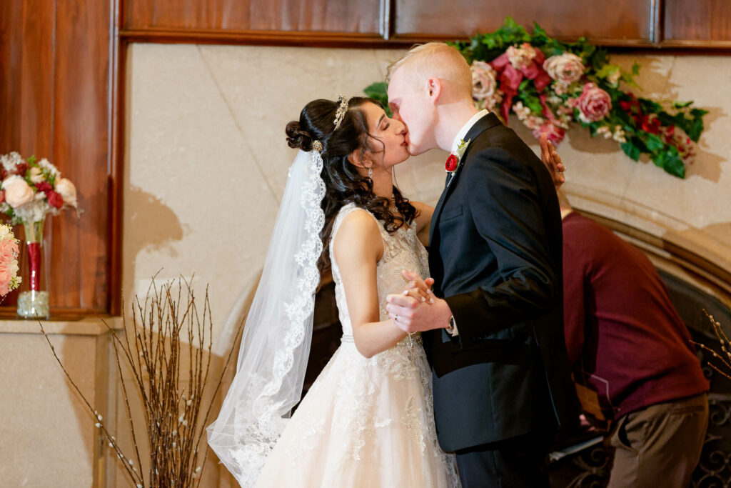 Wedding ceremony at the Elizabethan Grand ballroom Kahler Grand Hotel Rochester MN-6