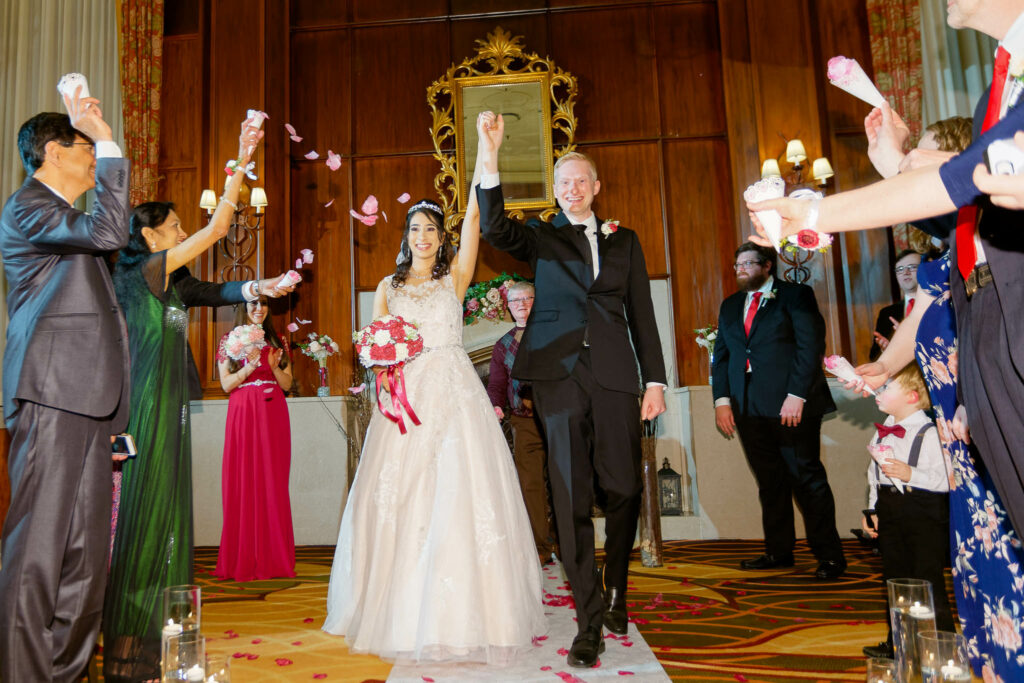 Wedding ceremony at the Elizabethan Grand ballroom Kahler Grand Hotel Rochester MN-7