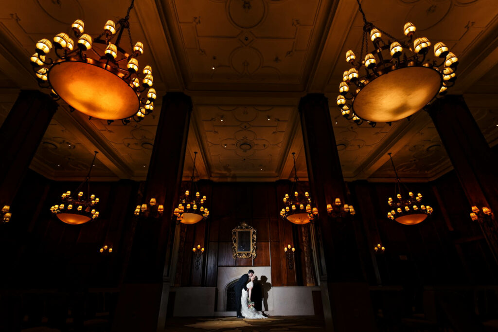 Create a TV image with dramatic lightning in the Elizabetan ballroom Kalher Hotel_