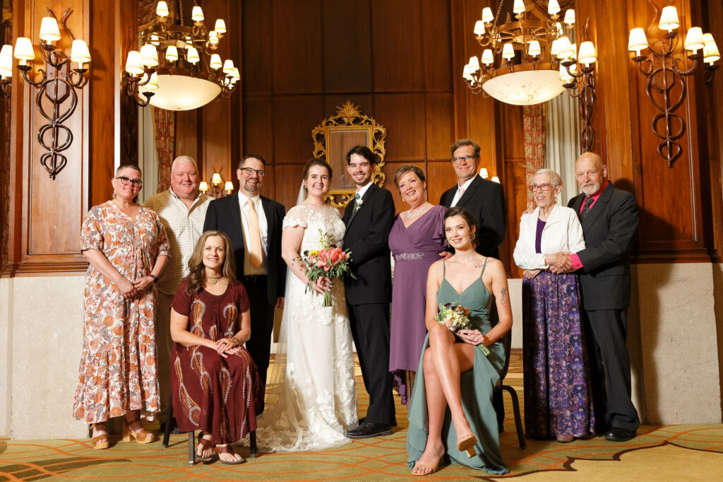 Posed group family picture