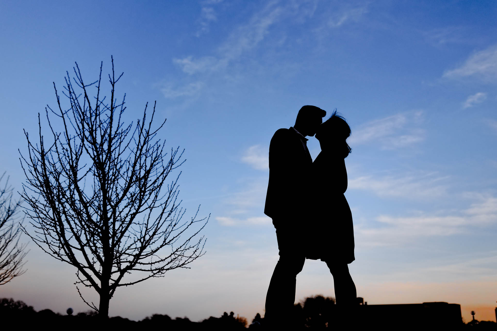 couple silhouette photo at Mayo Park