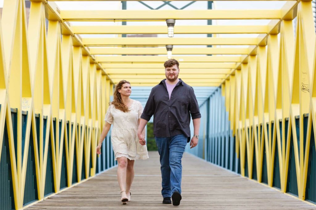 Engagement session at Minneapolis Sculpture Garden Bridge
