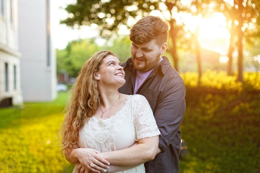 Engagement session in front of Minnesota Institute of art MIA