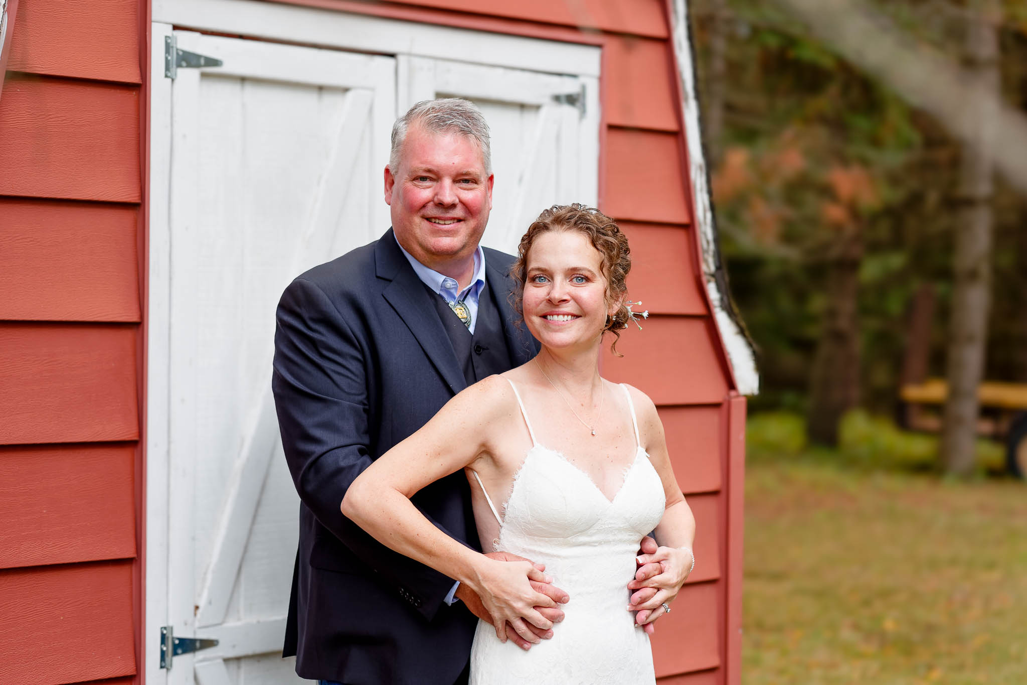 Bride and groom photos in backyard farm-2