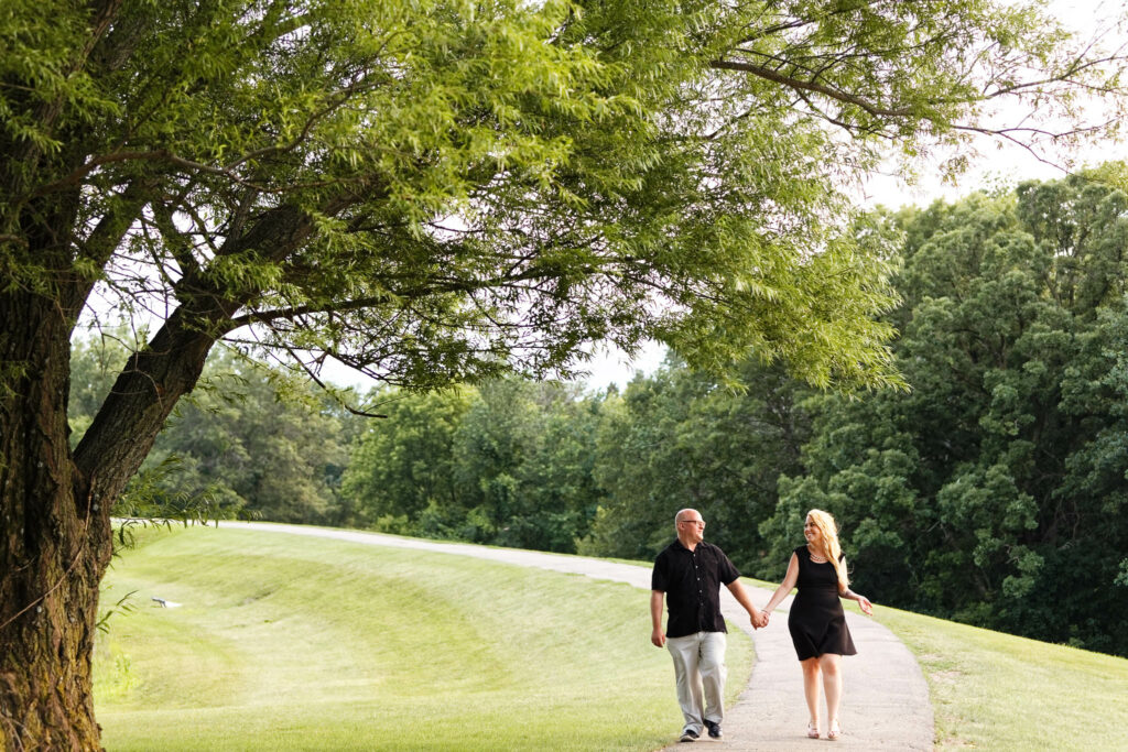 Couple walking at Oak Summit golf course Rochester MN