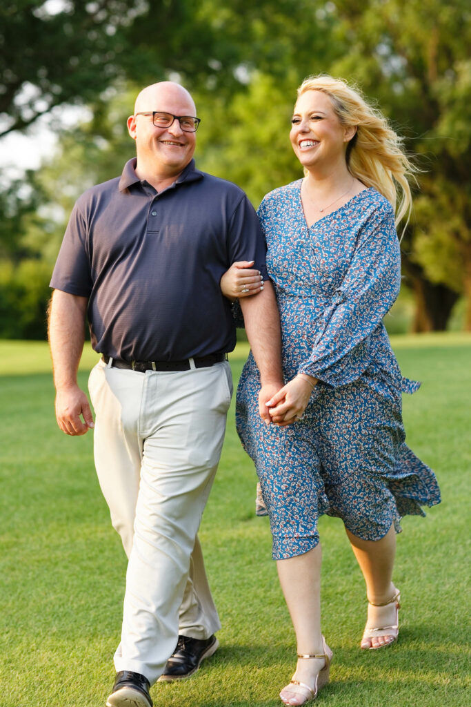 Engagement photo shoot at Oak Summit golf course Rochester MN