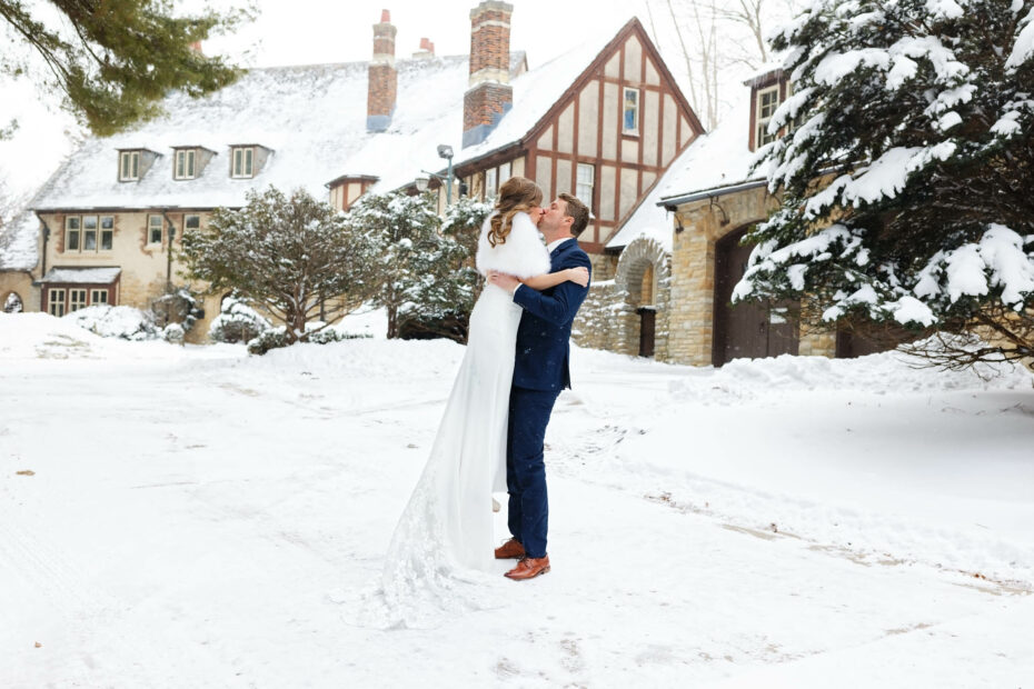 Wedding photography at plummer house Rochester, Minnesota in winter