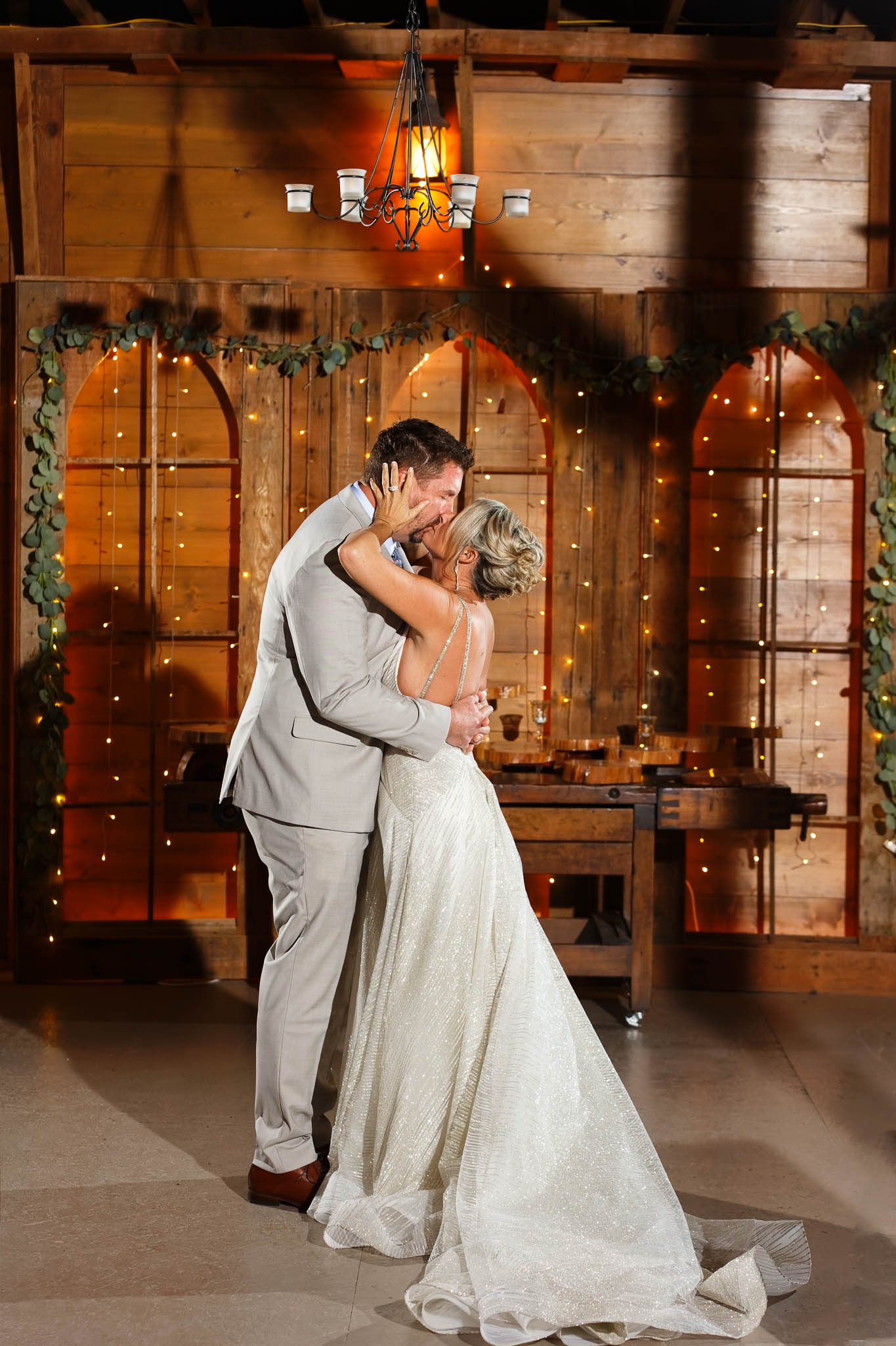 Bride and groom first look at pond view barn-2