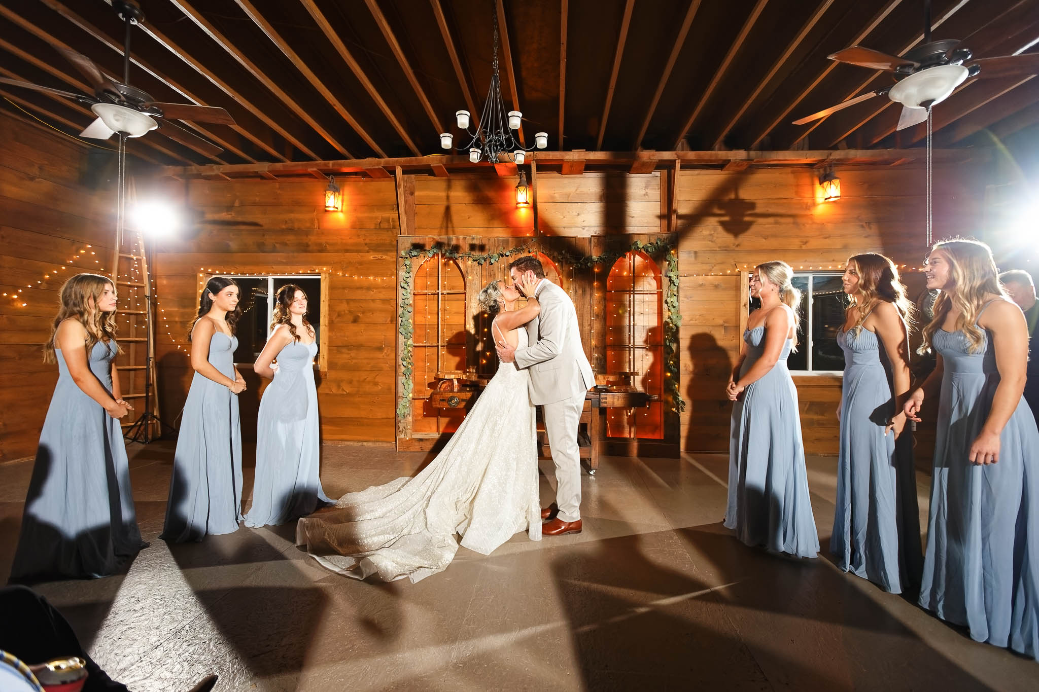 vew renewal bride and groom kissing end of ceremony
