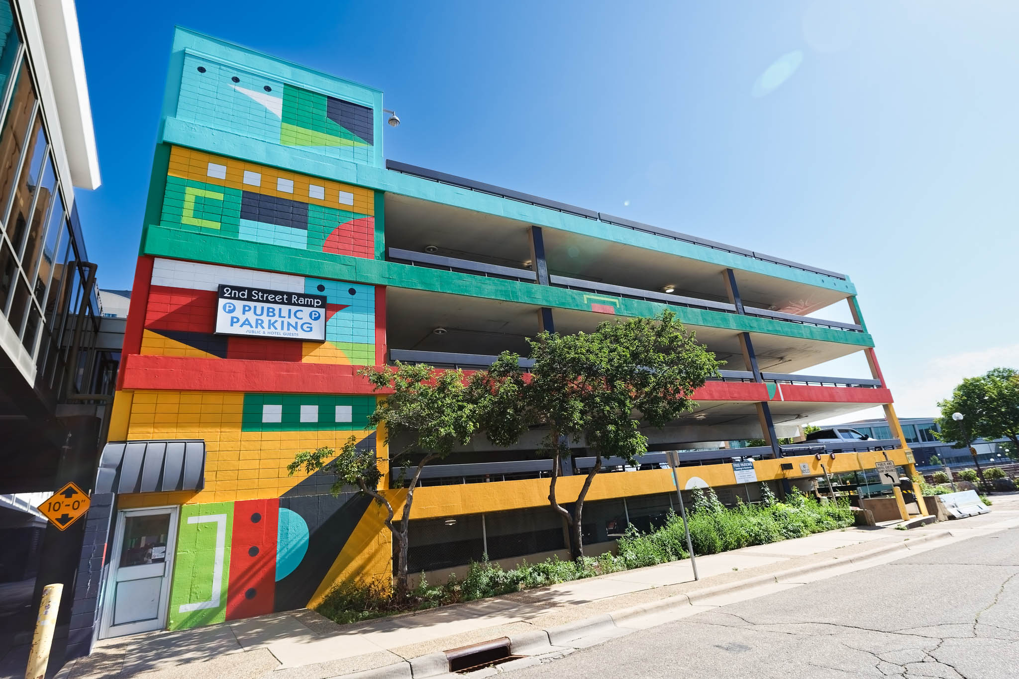 Rochester 2nd Street Parking Ramp colorfull walls