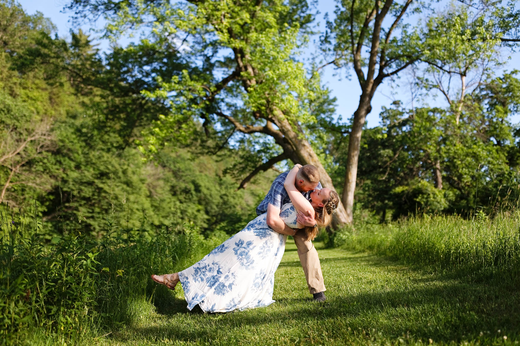Couple Photo session at Root River Park Rochester, MN and the big trees-2