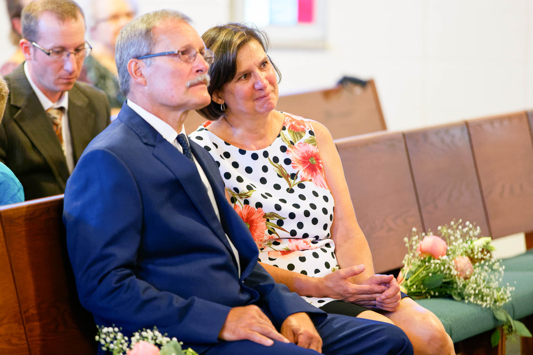 parents crying emotions during wedding ceremony
