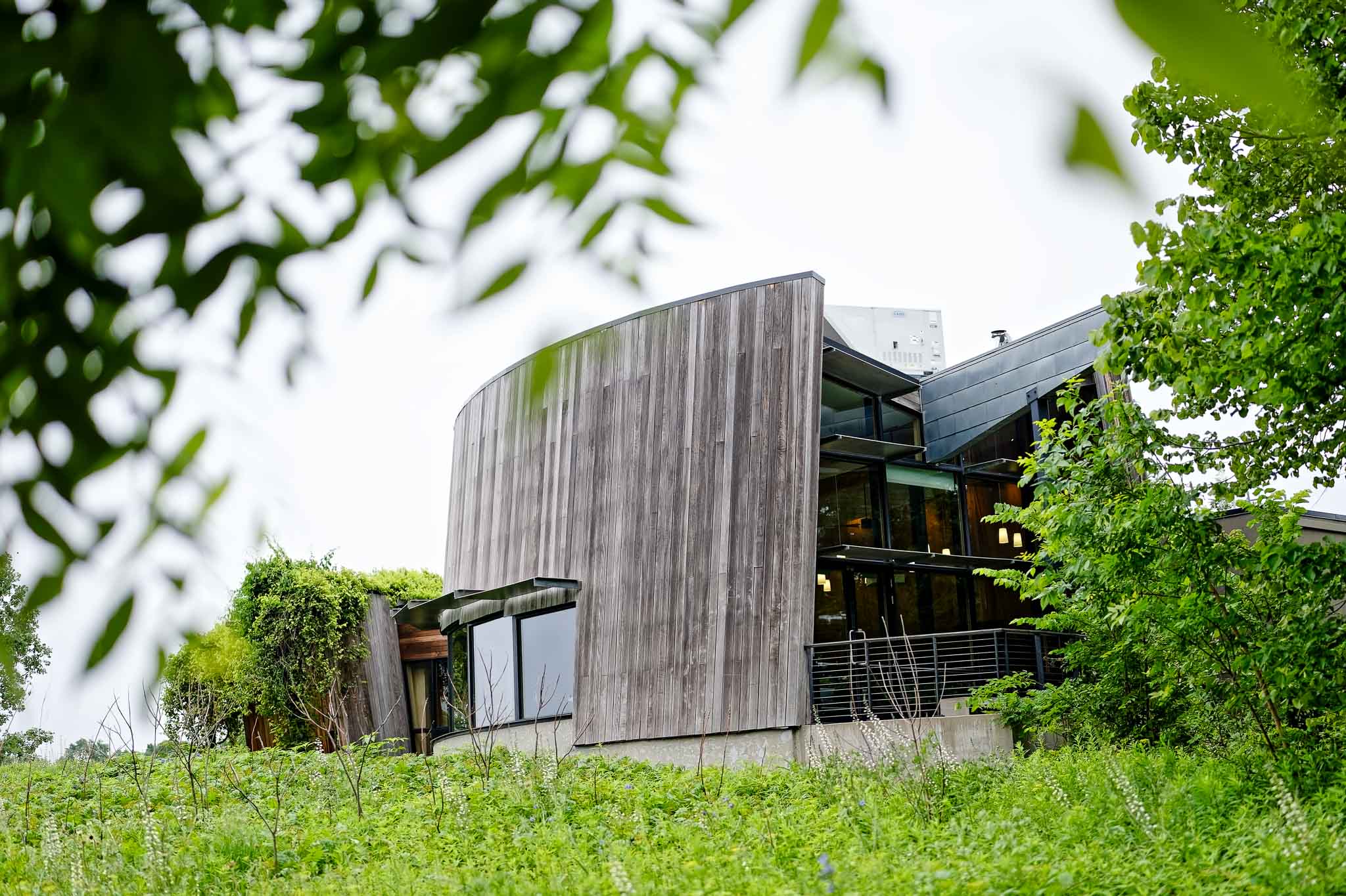 Schaar's Bluff Gathering Center wood waved walls