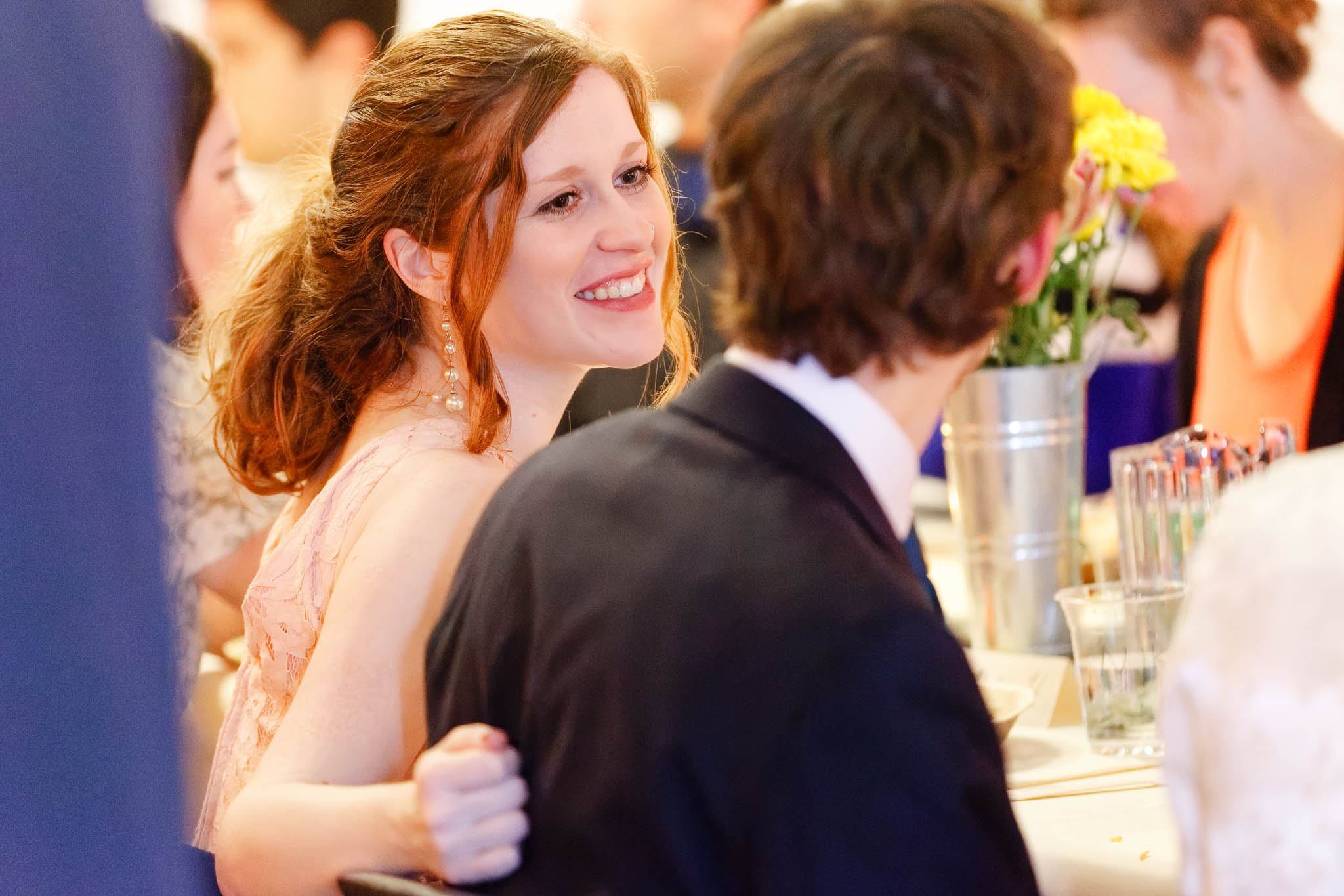 candid moment of guests complicity