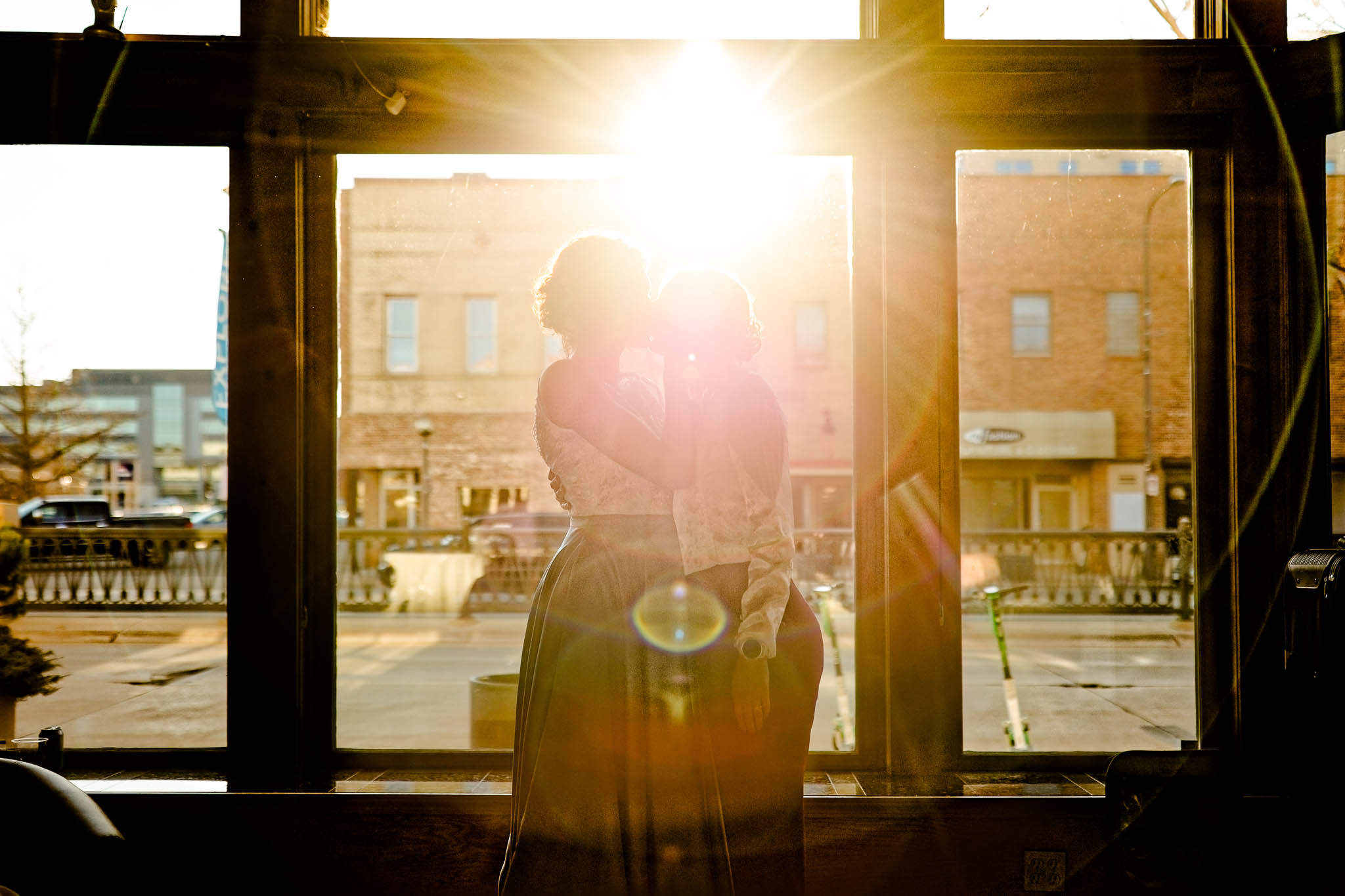 creative portrait of bride and bride at studio 324 rochester mn