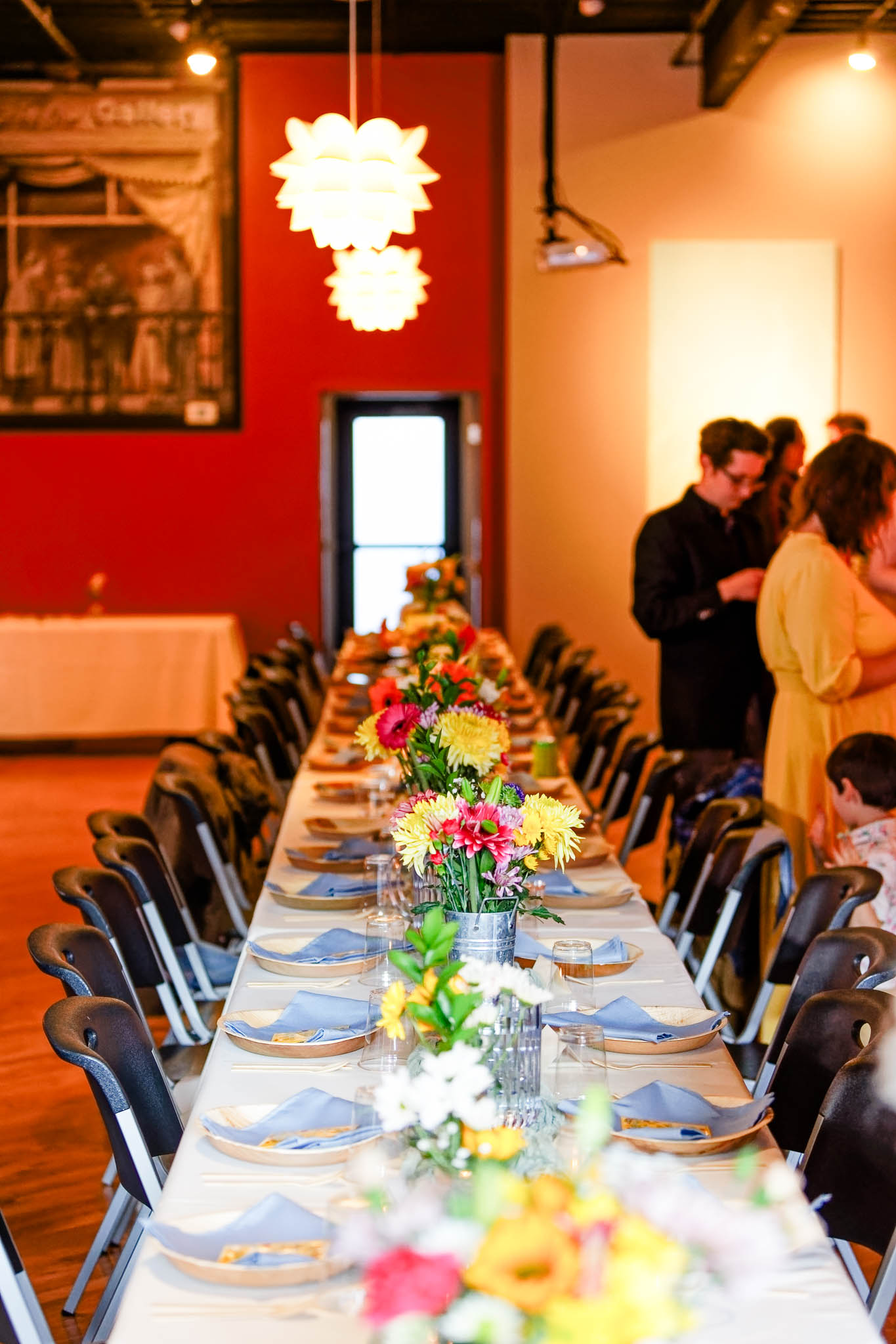 wedding reception table at studio 324 broadway rochester