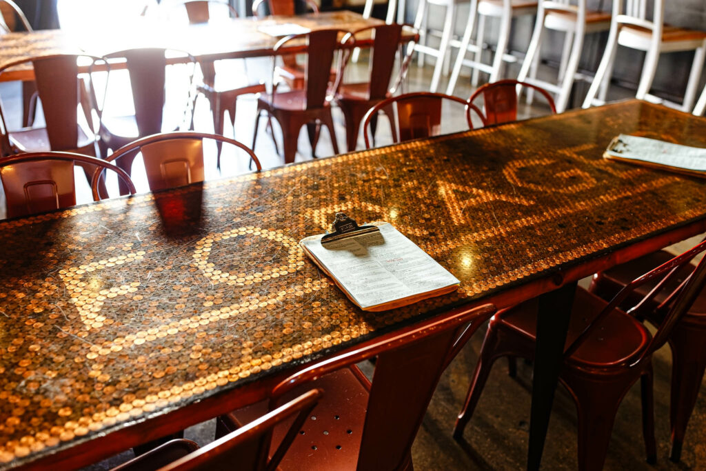 The Forager - Table decoration with penny in resin