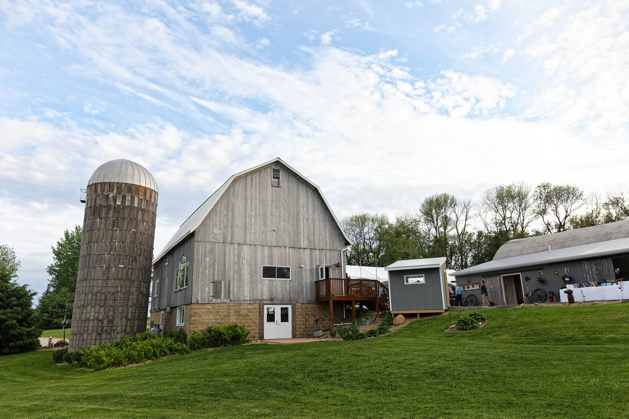the pond view barn view from west