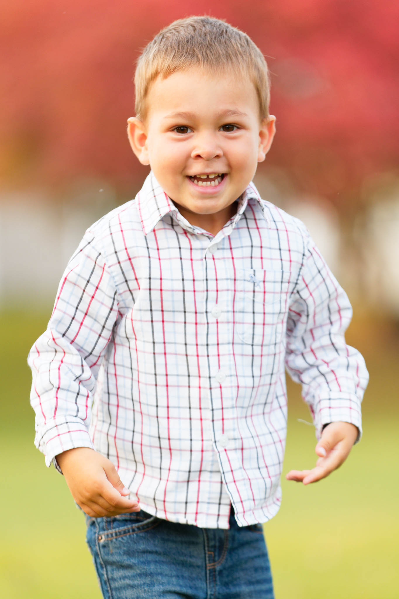 3 year old laughting during photo session