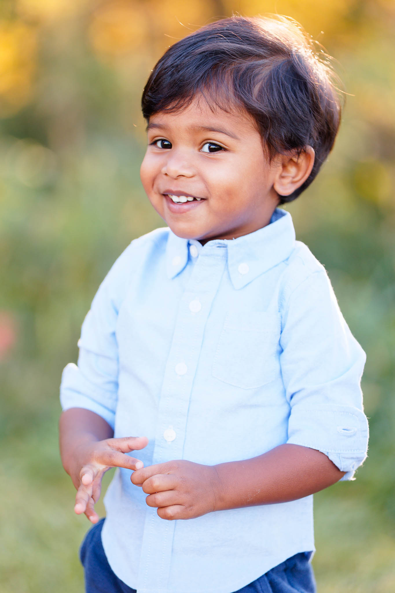 kid walking toward the camera portrait