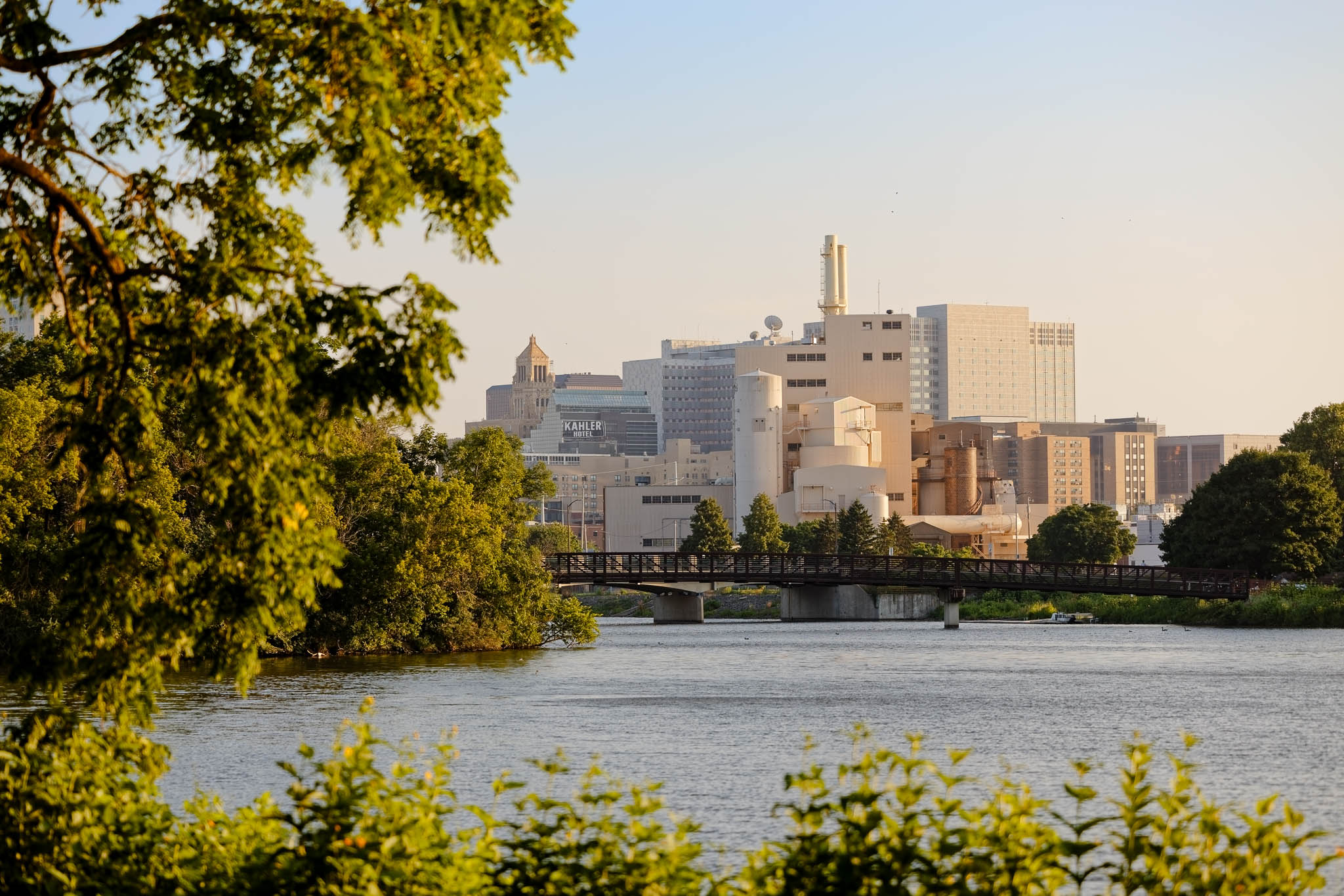 View on Rochester Downtow and Silver Lake Park