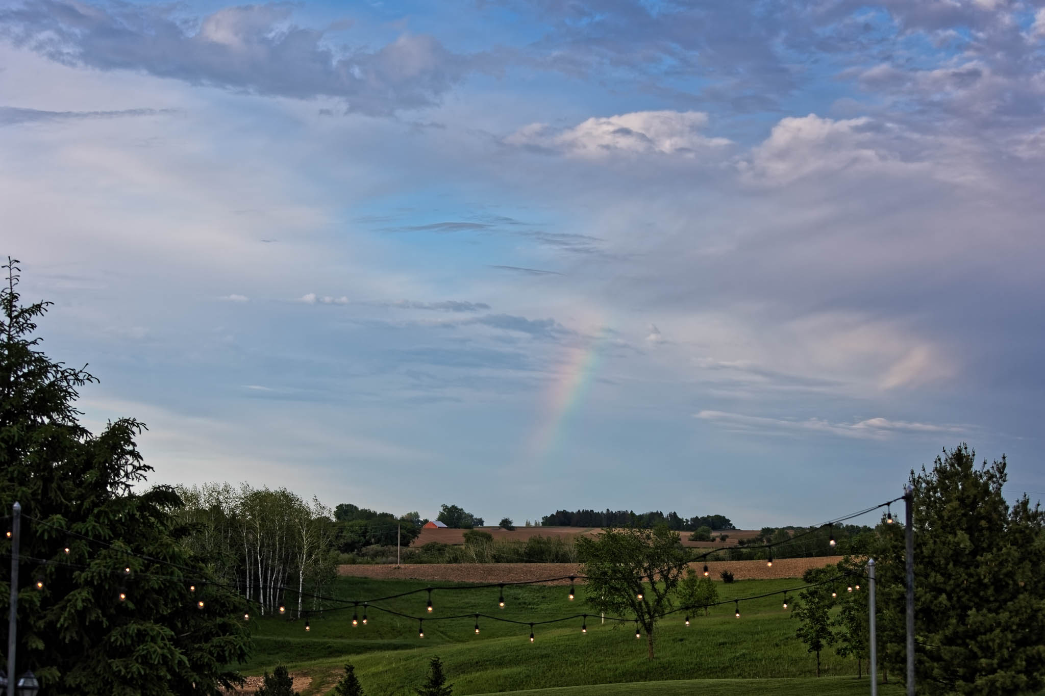 view on the valley with rainbow