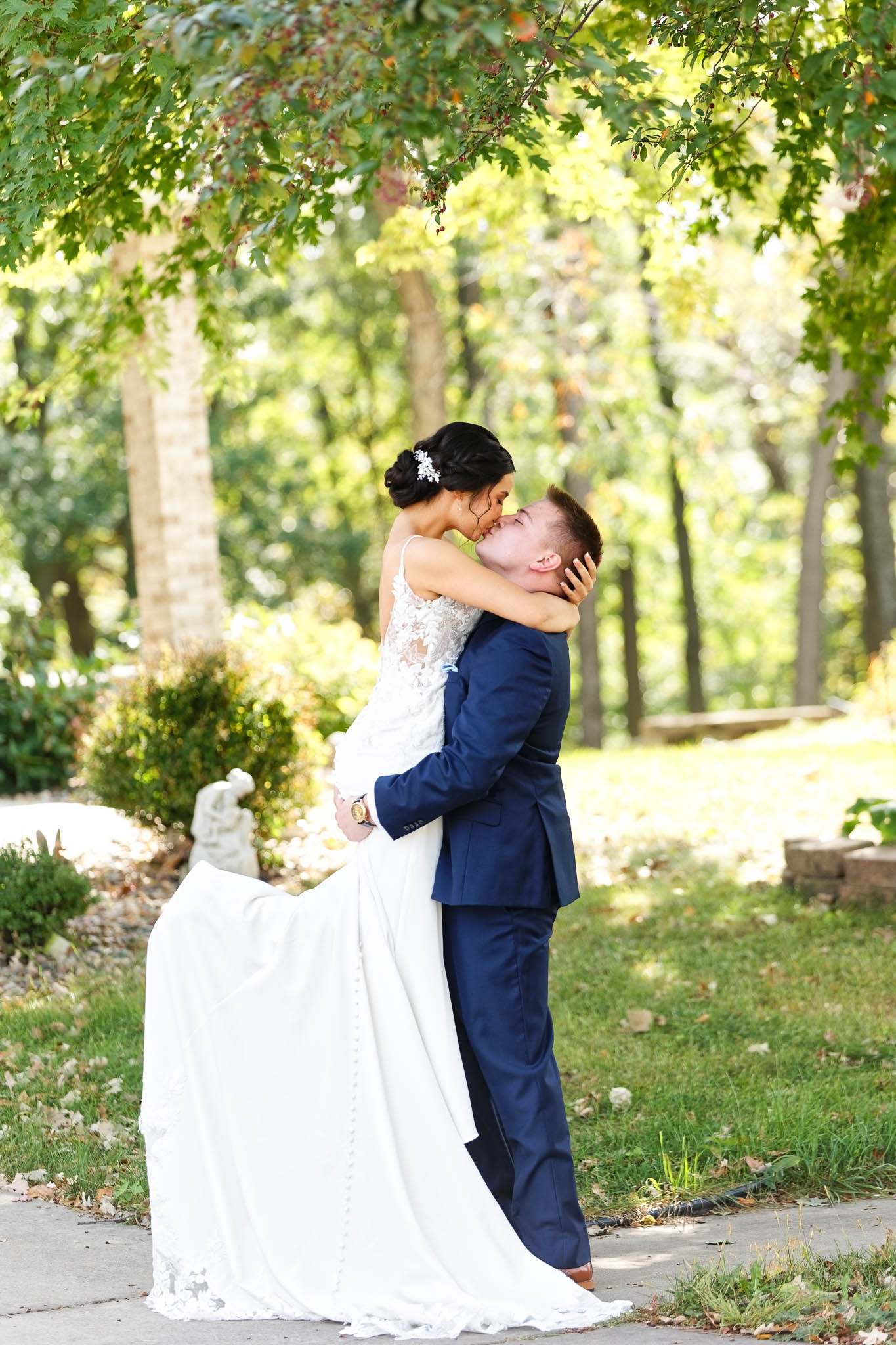 bride and groom frist look