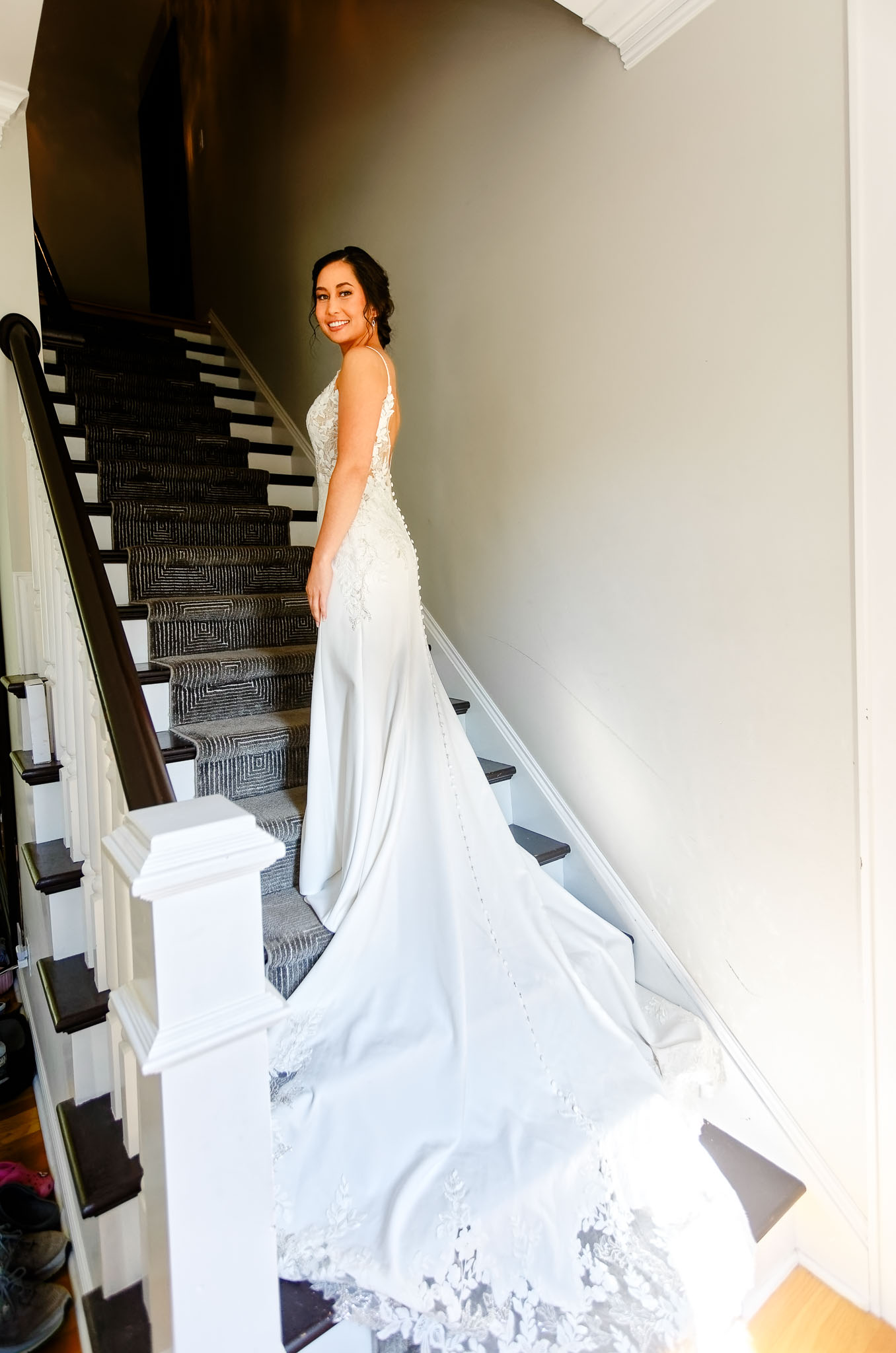 individual photos in the stairs