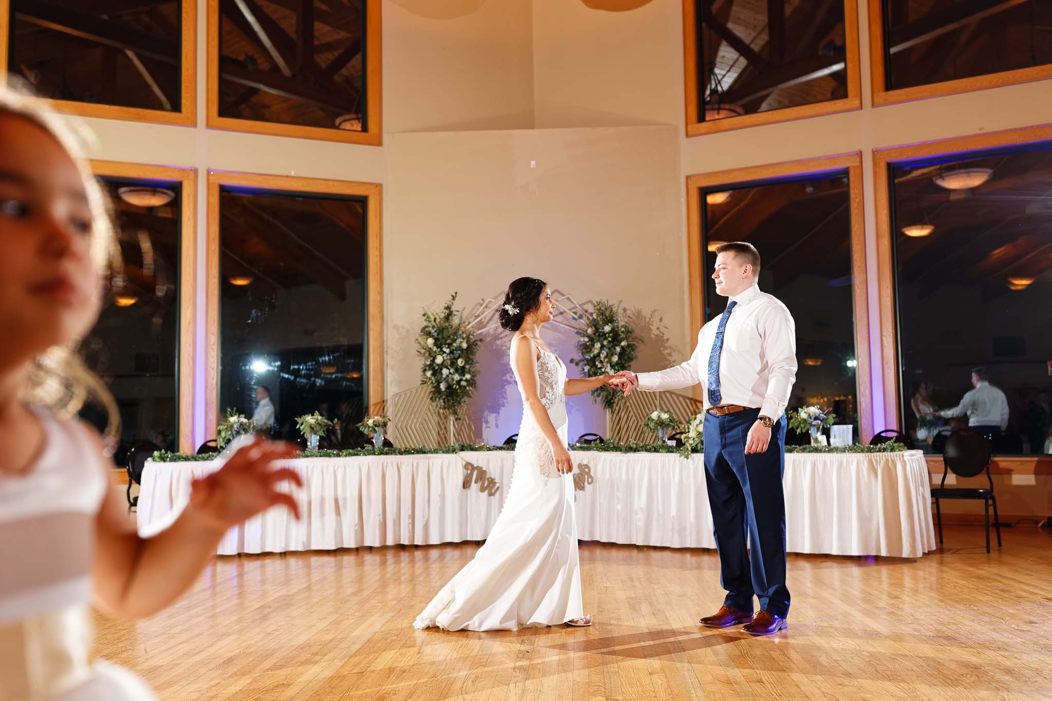 kids photo bombing the first dance