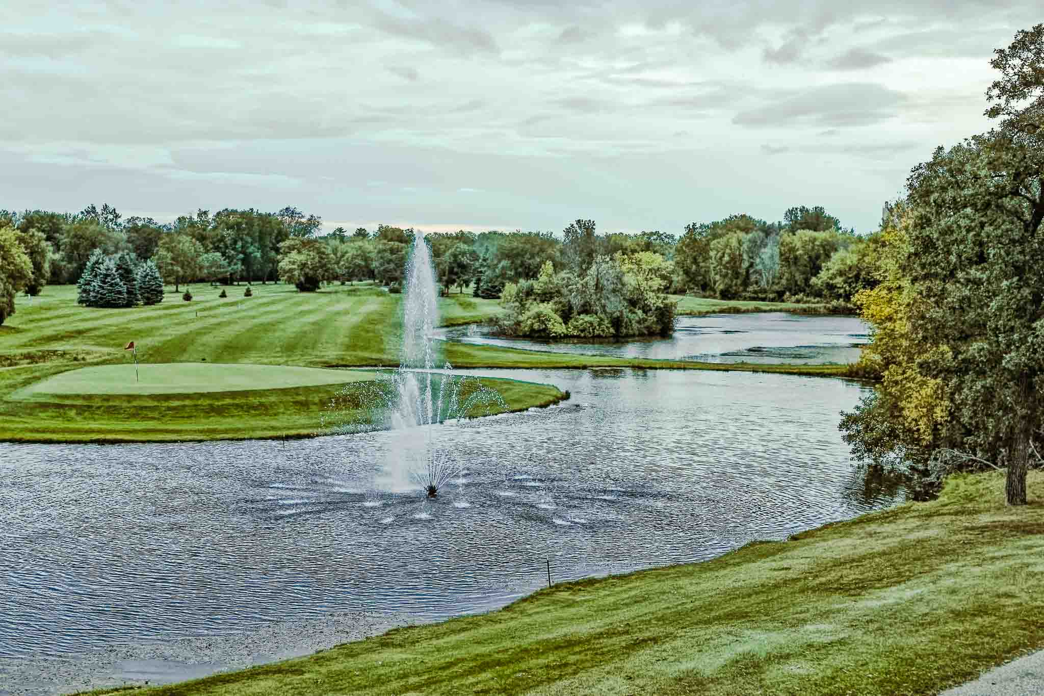 view on the golf and foutains