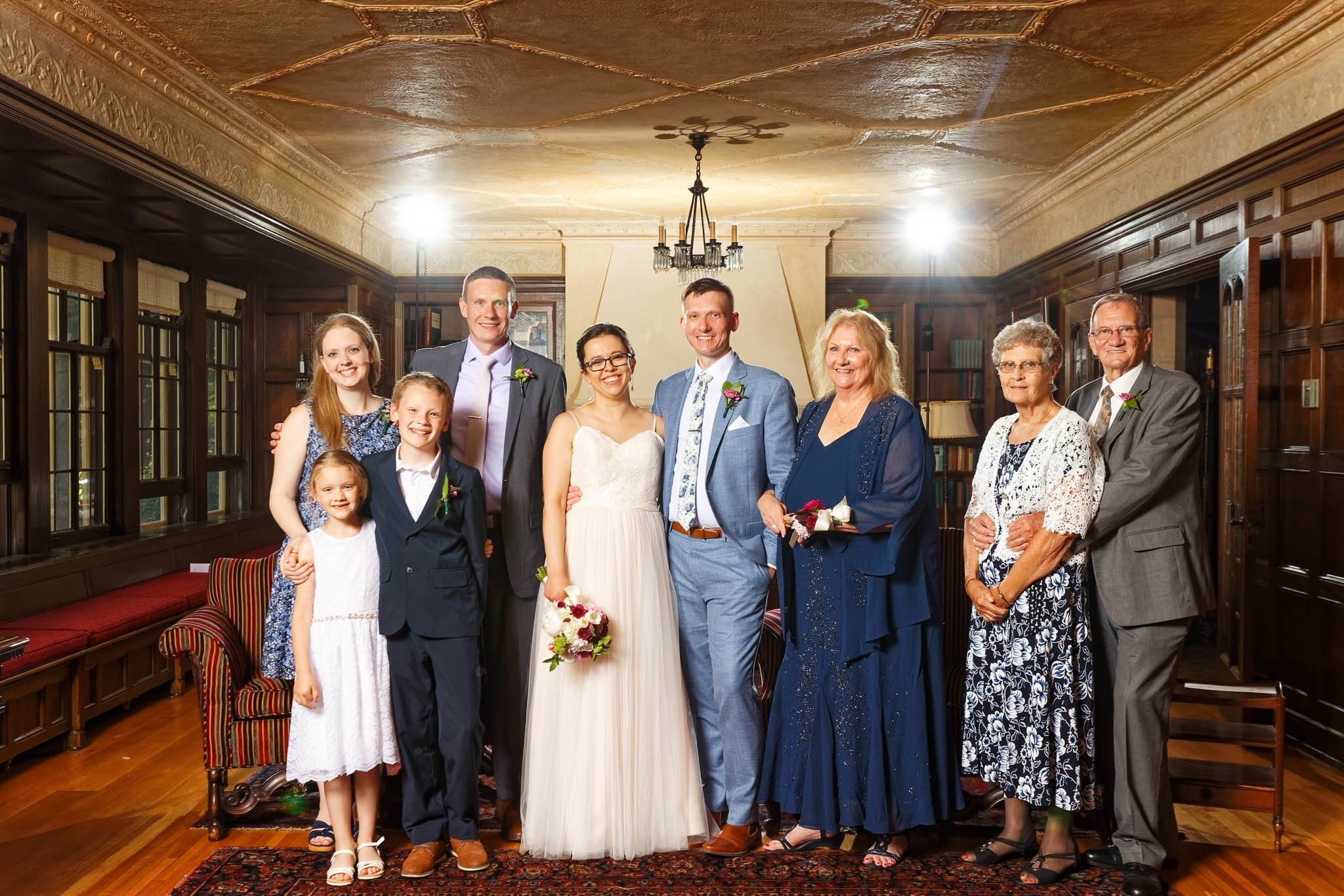 family group photos in Plummer House Living Room
