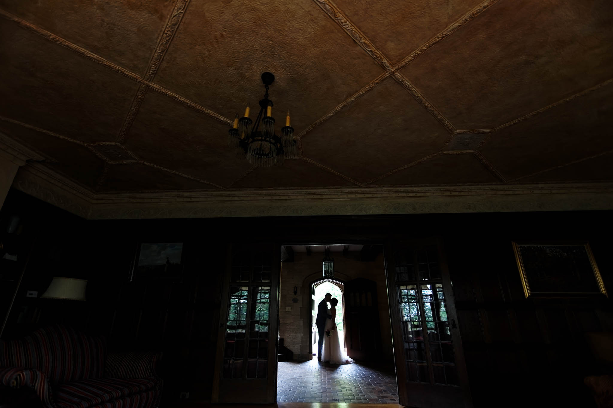 silhouette photos in living room