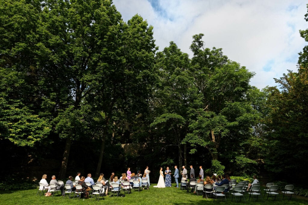 wedding ceremony lower lawn with foutain