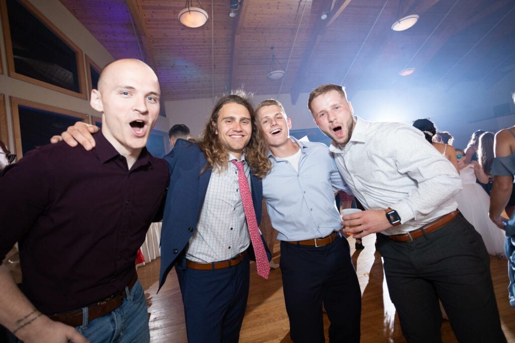 group with smoke machine in background