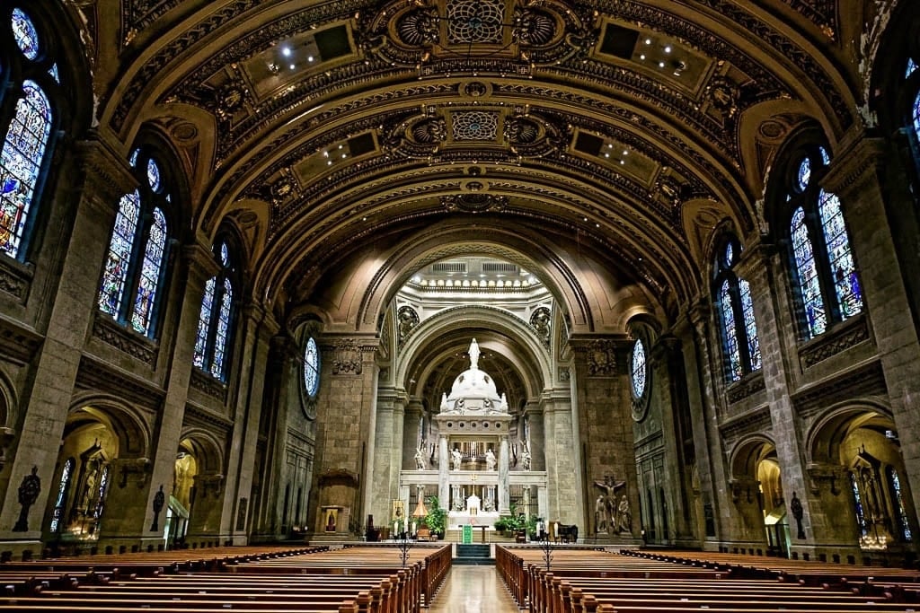 Interior of basilica of St Mary, MN