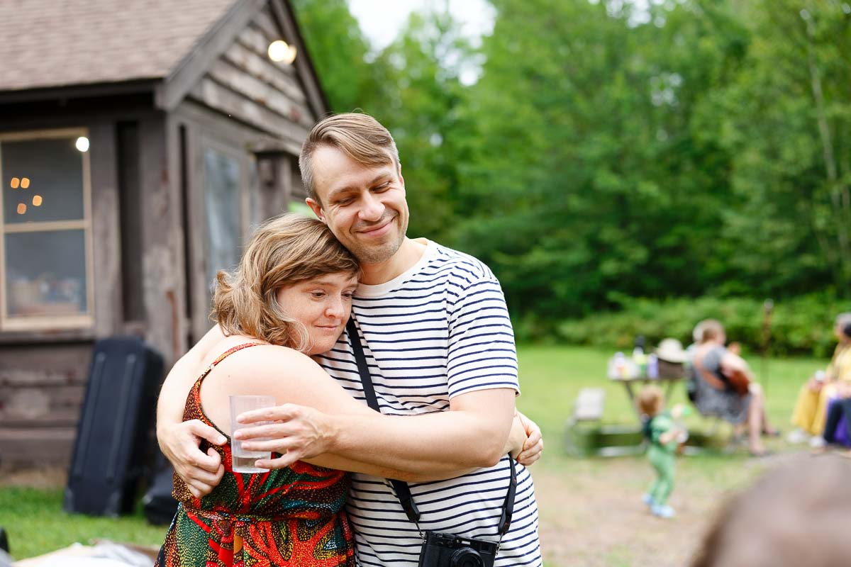 candid shot during the state park wedding