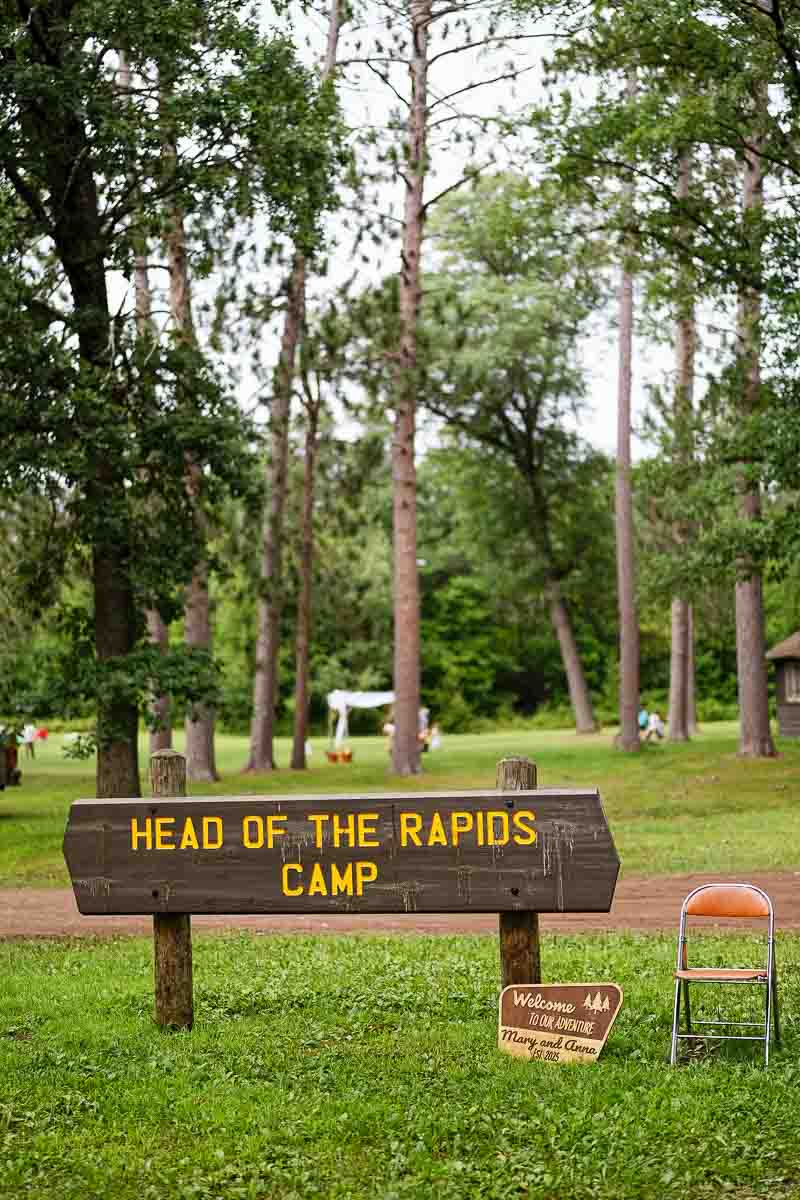 head of the rapids camp sign at st croix state park