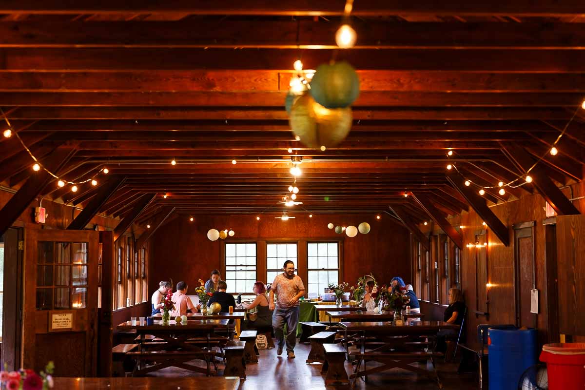 interior photo of the group center at head of the rapids camps st croix state park