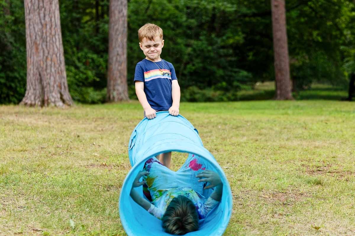kids playing outdoor during wedding