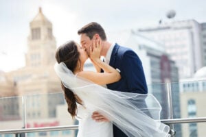 Couple Kissing at J.Powers at the Hilton Rochester