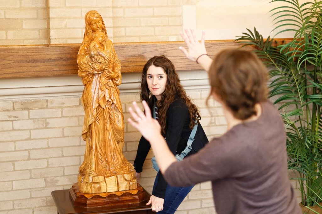 stress when moving sculpture in a church