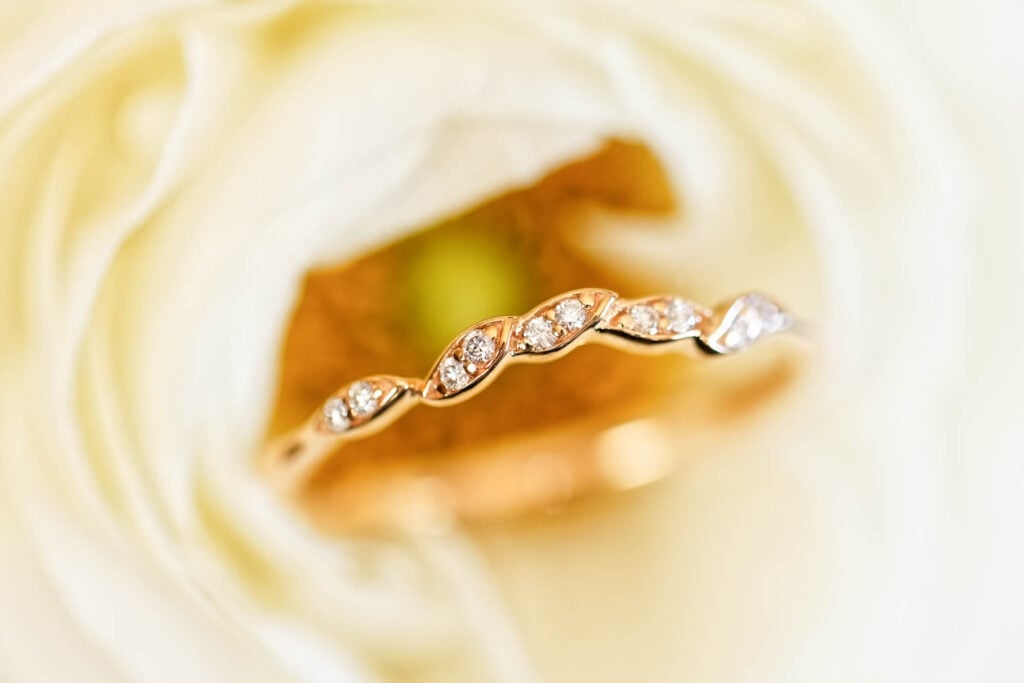 wedding ring in flower
