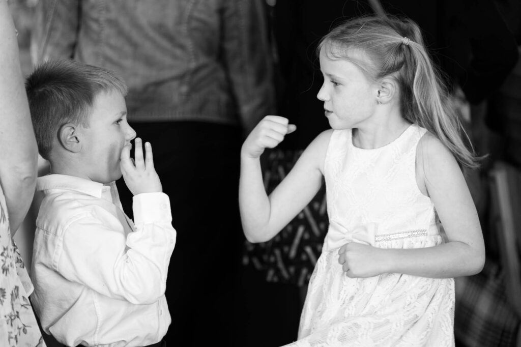 kids having fun during reception