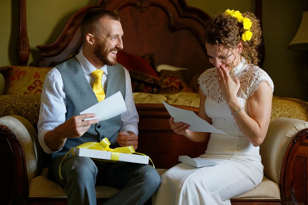 bride and groom shared their pre wedding letter