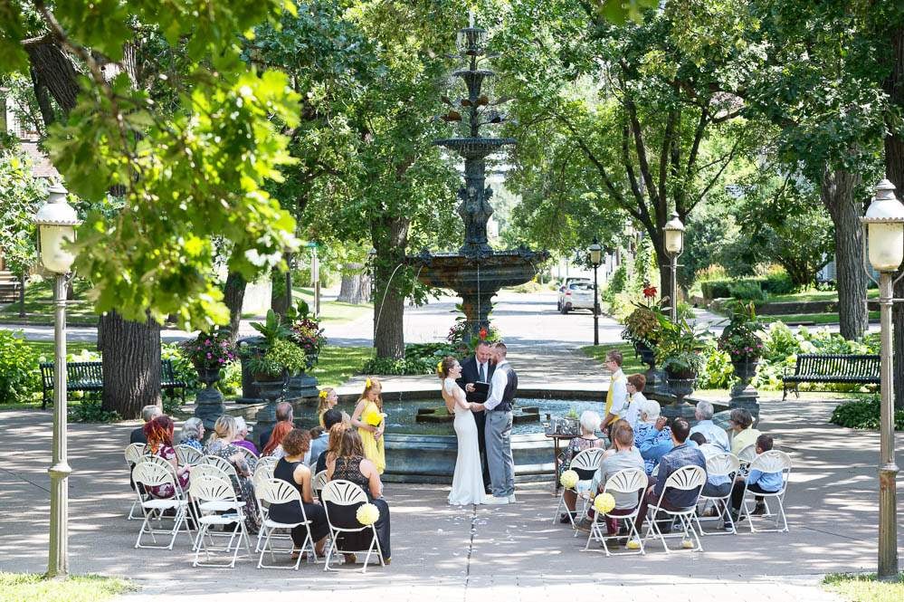 intimate wedding ceremony at irving park