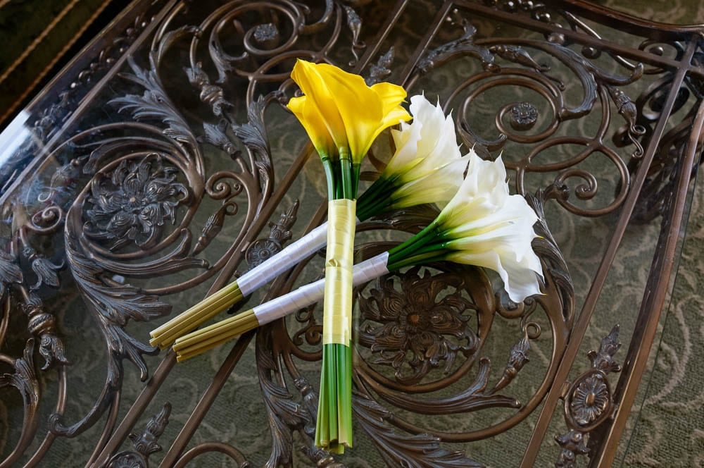 yellow and white wedding flower calla lily