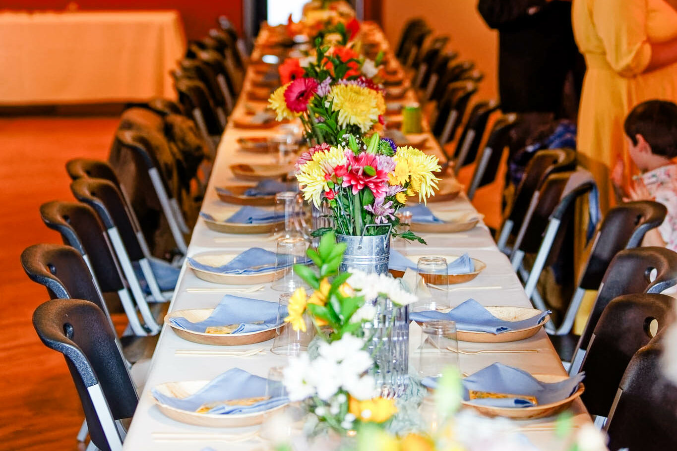 wedding reception table at studio 324 broadway rochester